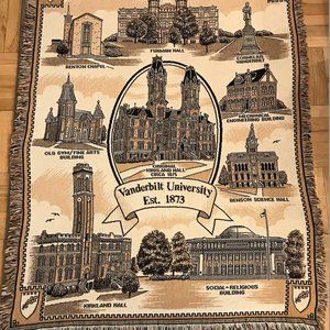 Vanderbilt University vintage woven tapestry style throw blanket